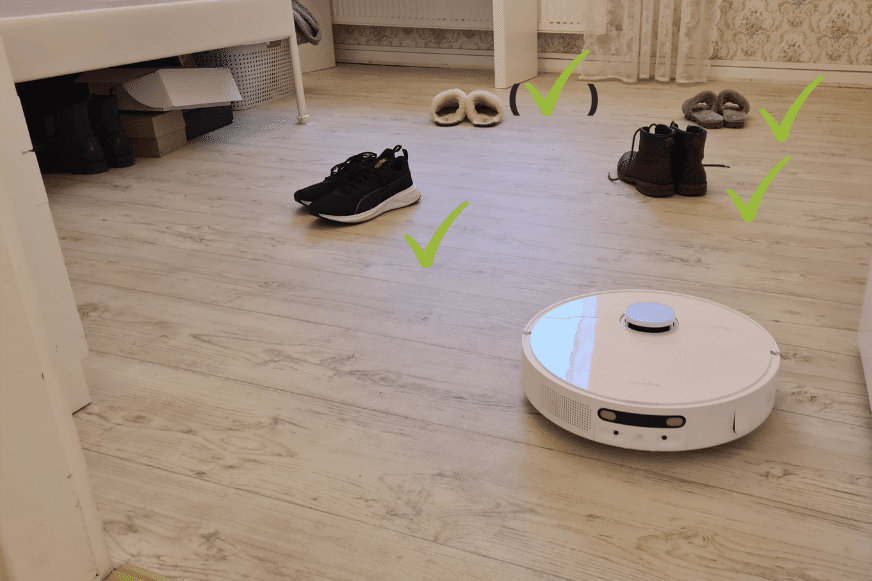 Результат теста на распознавание обуви робота-пылесоса Dreame L10s Ultra.